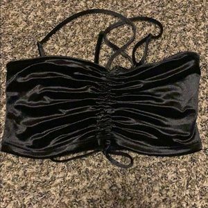 sexy velvet crop top
